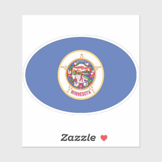 Oval Minnesota Flag Sticker (Sheet)