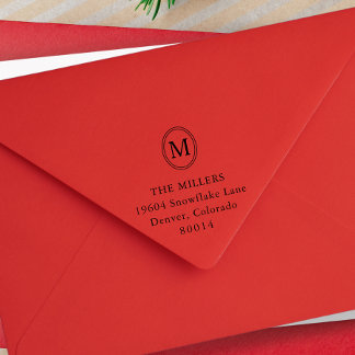 Oval Monogram Personalized Return Address Self-inking Stamp