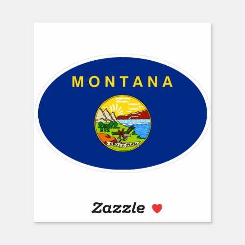 Oval Montana Flag  Sticker