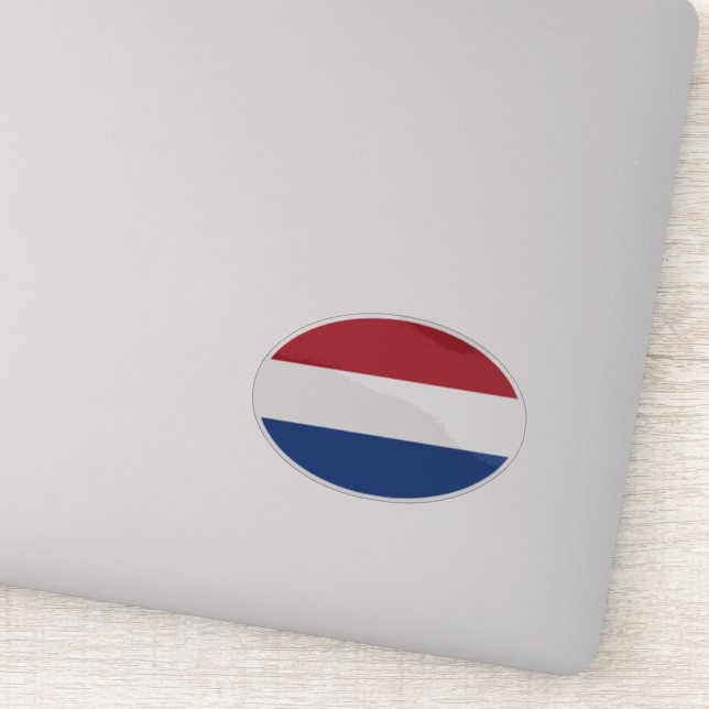 Oval Netherlands Flag Sticker (Detail)