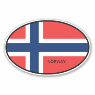 Oval Norway country flag vinyl car sticker