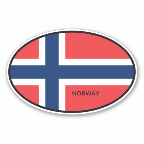 Oval Norway country flag vinyl car sticker