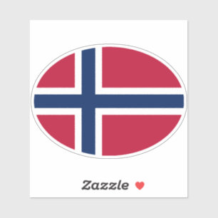 Oval Norwegian Flag Sticker