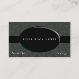 Oval Obsidian on Medium Damask Business Card