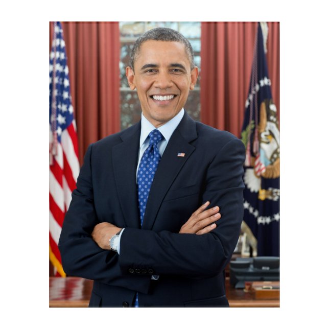 Oval Office Portrait, Obama Barack US President Acrylic Print (Front)