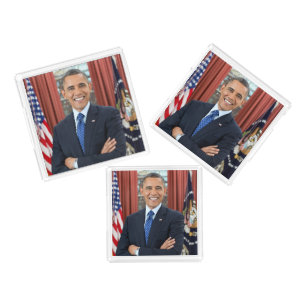 Oval Office Portrait, Obama Barack US President Acrylic Tray