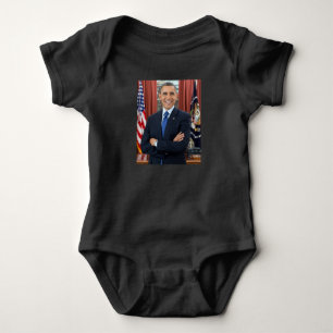 Oval Office Portrait, Obama Barack US President Baby Bodysuit