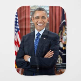 Oval Office Portrait, Obama Barack US President Baby Burp Cloth