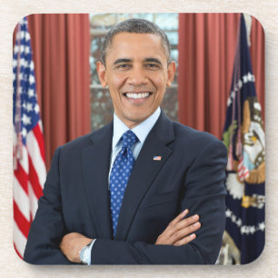 Oval Office Portrait, Obama Barack US President Beverage Coaster