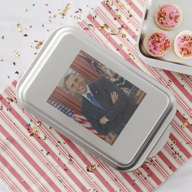 Oval Office Portrait, Obama Barack US President Cake Pan (In Situ)