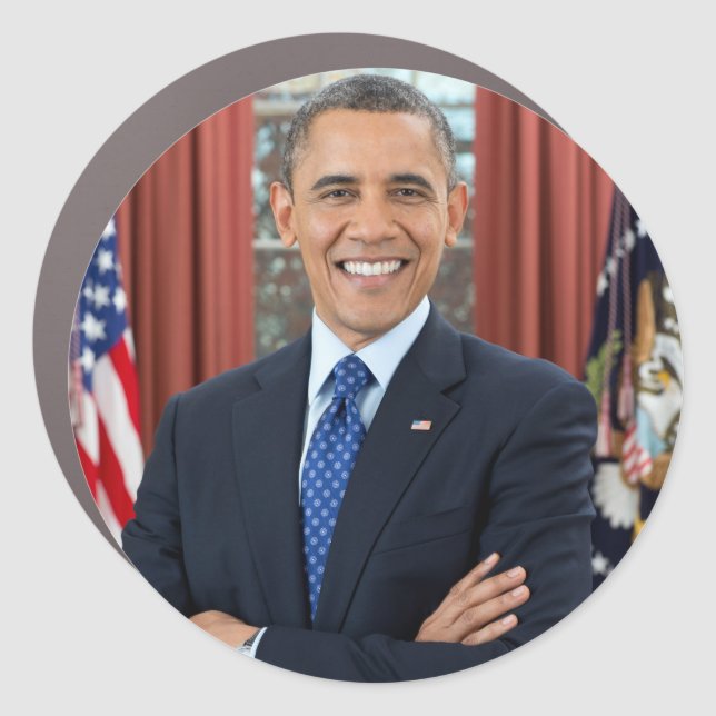 Oval Office Portrait, Obama Barack US President Car Magnet (Front)