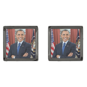 Oval Office Portrait, Obama Barack US President Cufflinks