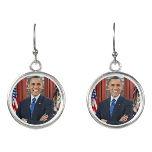 Oval Office Portrait, Obama Barack US President Earrings