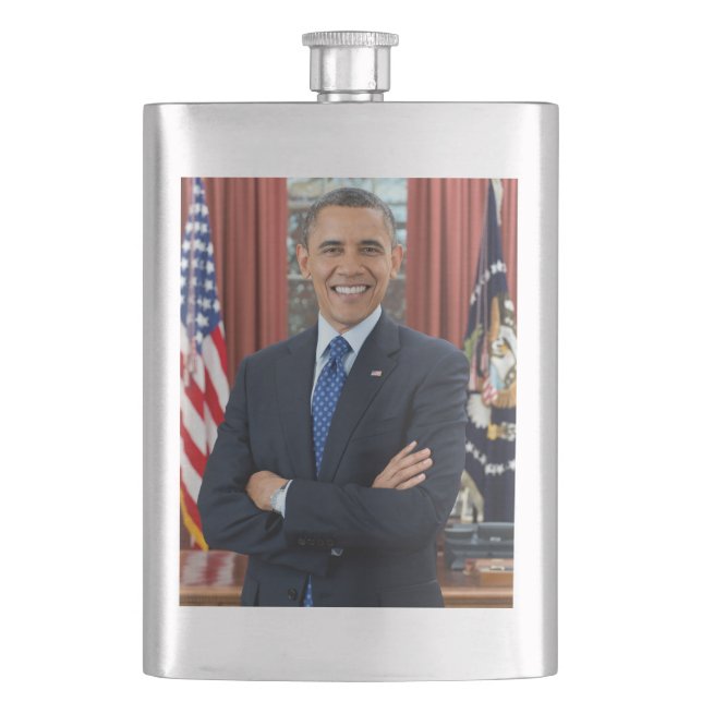 Oval Office Portrait, Obama Barack US President Flask (Front)