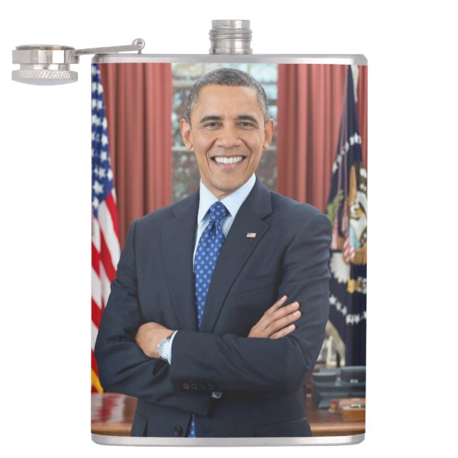 Oval Office Portrait, Obama Barack US President Flask (Opened)