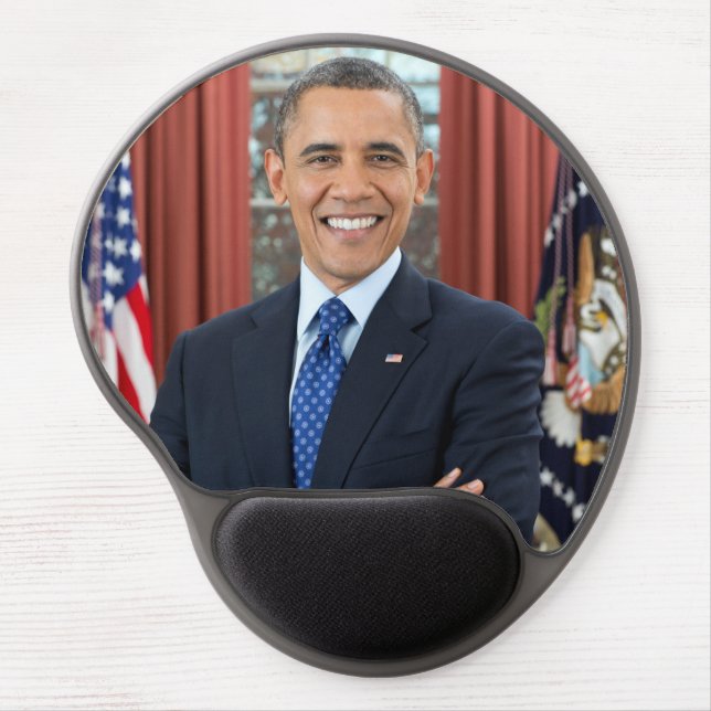 Oval Office Portrait, Obama Barack US President Gel Mouse Pad (Front)