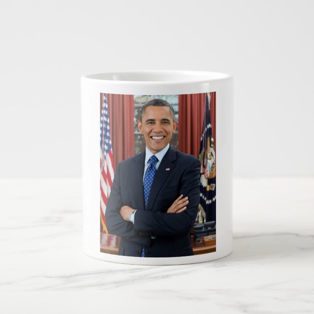 Oval Office Portrait, Obama Barack US President Giant Coffee Mug (Front)