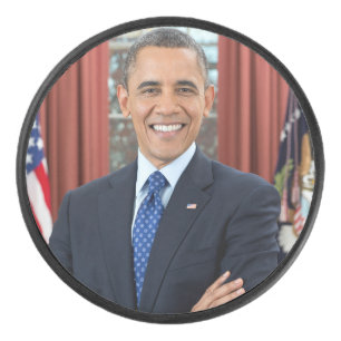 Oval Office Portrait, Obama Barack US President Hockey Puck