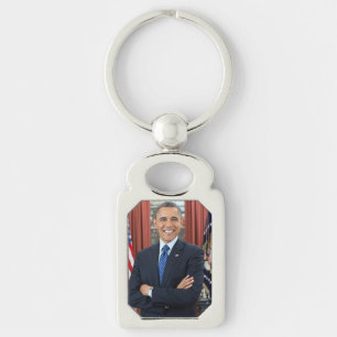 Oval Office Portrait, Obama Barack US President Keychain