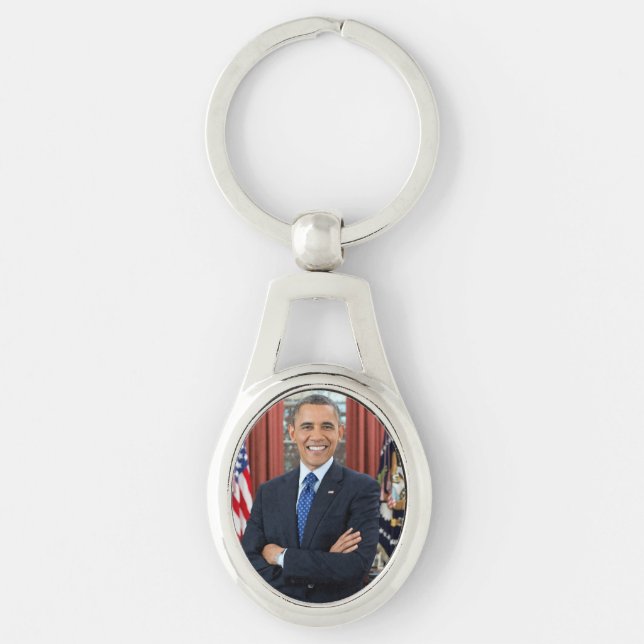 Oval Office Portrait, Obama Barack US President Keychain (Front)