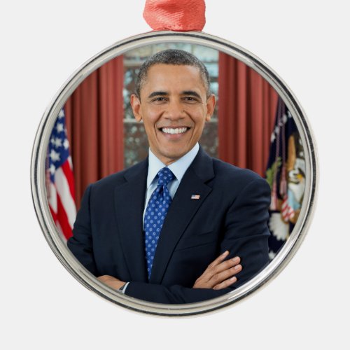 Oval Office Portrait Obama Barack US President Metal Ornament