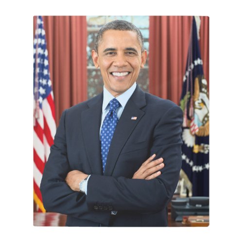 Oval Office Portrait Obama Barack US President Metal Print