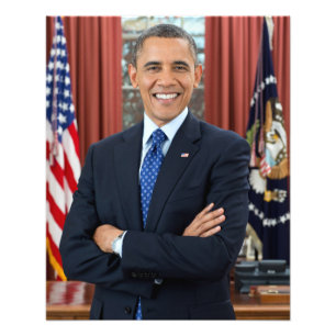 Oval Office Portrait, Obama Barack US President Photo Print