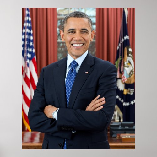 Oval Office Portrait Obama Barack US President Poster