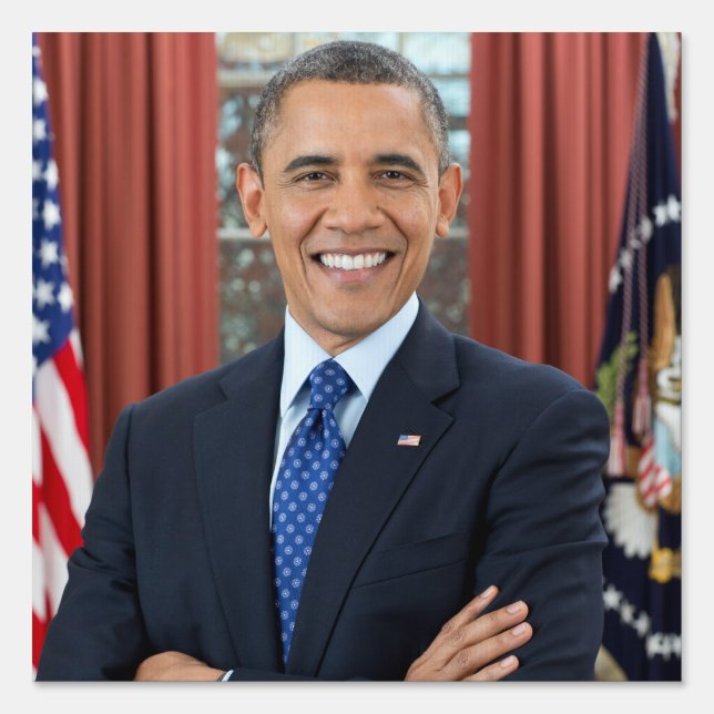 Oval Office Portrait, Obama Barack US President Sign (Front)