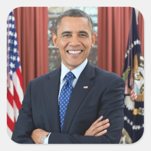 Oval Office Portrait Obama Barack US President Square Sticker