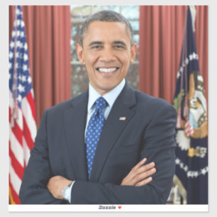 Oval Office Portrait, Obama Barack US President Sticker