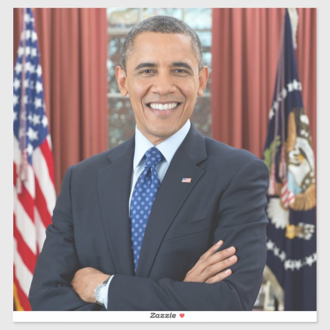 Oval Office Portrait, Obama Barack US President Sticker (Sheet)
