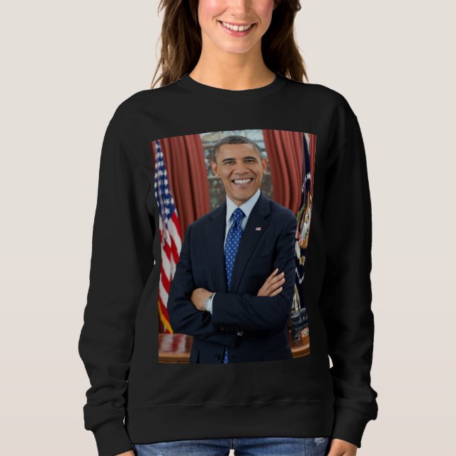 Oval Office Portrait, Obama Barack US President Sweatshirt (Front)