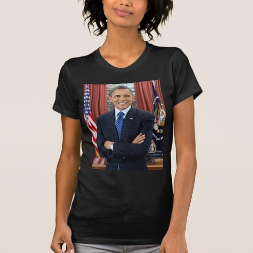 Oval Office Portrait Obama Barack US President T_Shirt