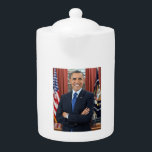 Oval Office Portrait, Obama Barack US President Teapot<br><div class="desc">Barack Obama served as the 44th President of the United States Oval Office Partait. His story is the American story; values from the heartland, a middle-class upbringing in a strong family, hard work and education as the means of getting ahead, and the conviction that a life so blessed should be...</div>