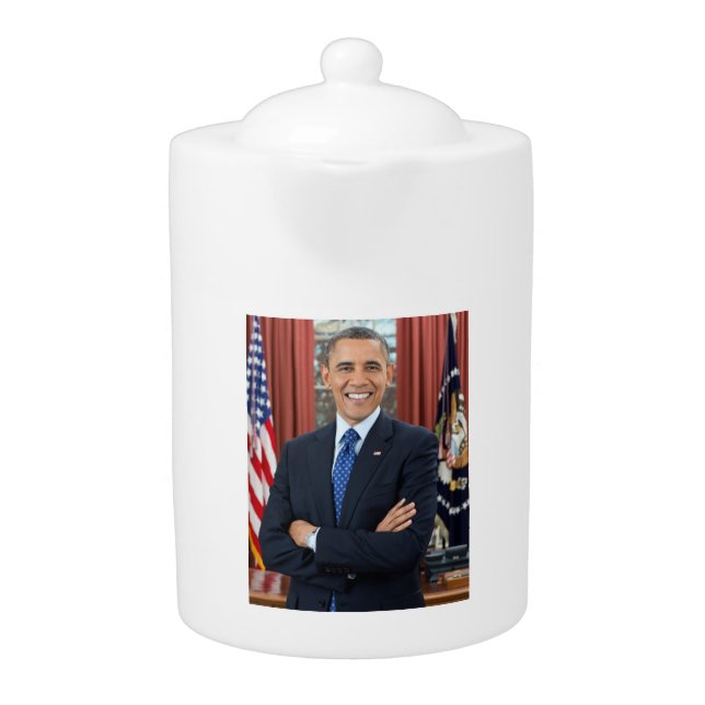 Oval Office Portrait, Obama Barack US President Teapot (Front)