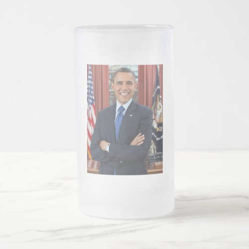 Oval Office US 44th President Obama Barack  Frosted Glass Beer Mug