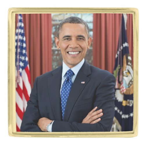 Oval Office US 44th President Obama Barack  Gold Finish Lapel Pin