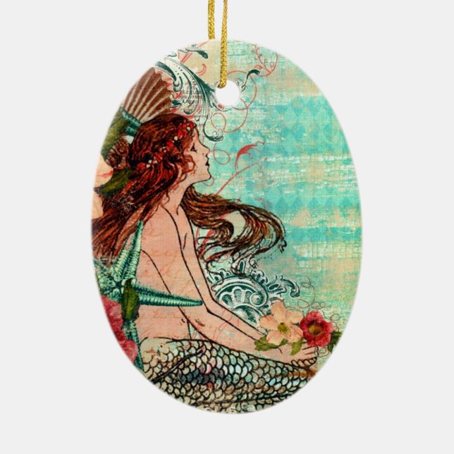 Oval Ornament SeaShore Mermaid (Back)