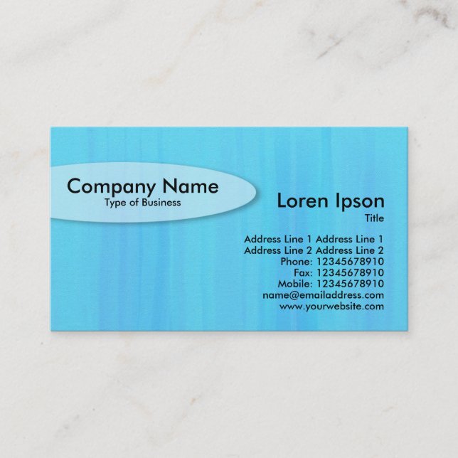 Oval - Painted Blue Business Card (Front)