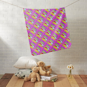 Oval pattern art in mixed colors bright modern baby blanket
