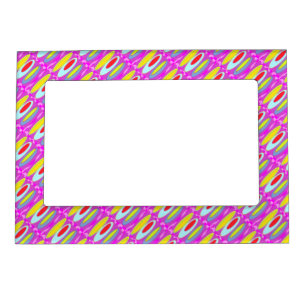 Oval pattern art in mixed colors bright modern magnetic frame