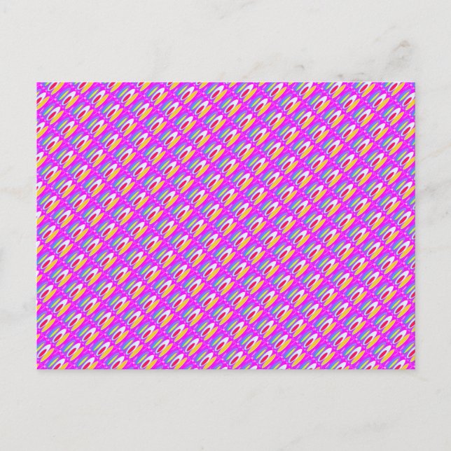 Oval pattern art in mixed colors bright modern     postcard (Front)