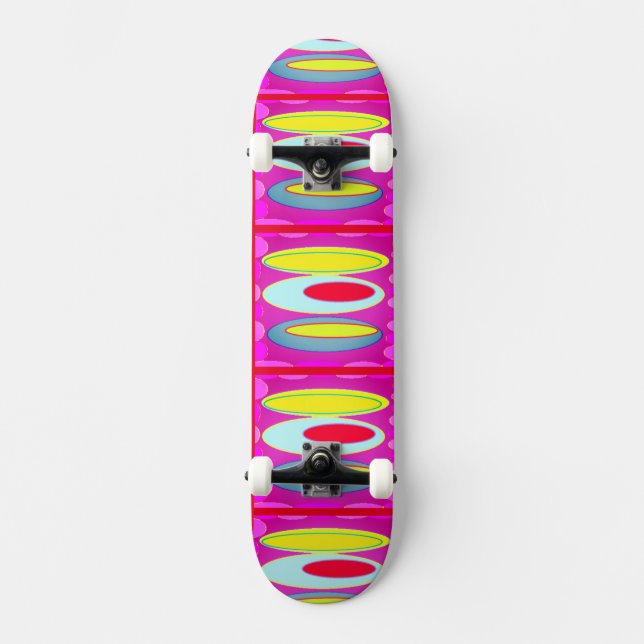 Oval pattern art in mixed colors bright modern     skateboard (Front)