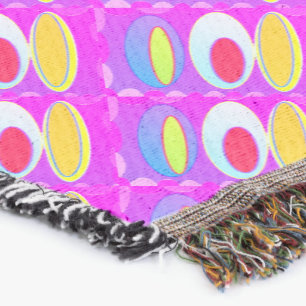 Oval pattern art in mixed colors bright modern throw blanket