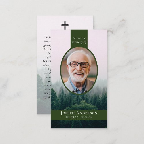 Oval Photo Forest Memorial Prayer Card