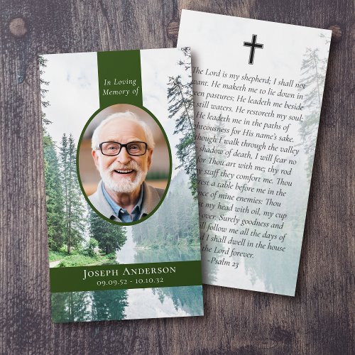 Oval Photo Forest Memorial Prayer Card