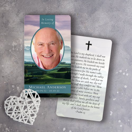 Oval Photo Golfers Memorial Prayer Card