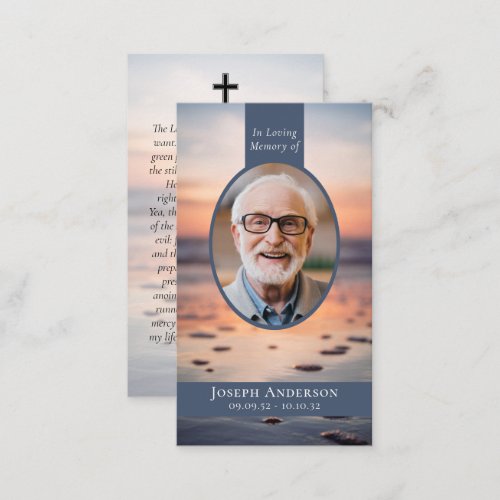 Oval Photo Ocean Memorial Prayer Card