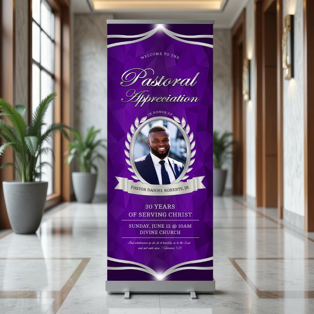 Oval Photo Pastoral Appreciation Church Welcome Retractable Banner (Creator Uploaded)